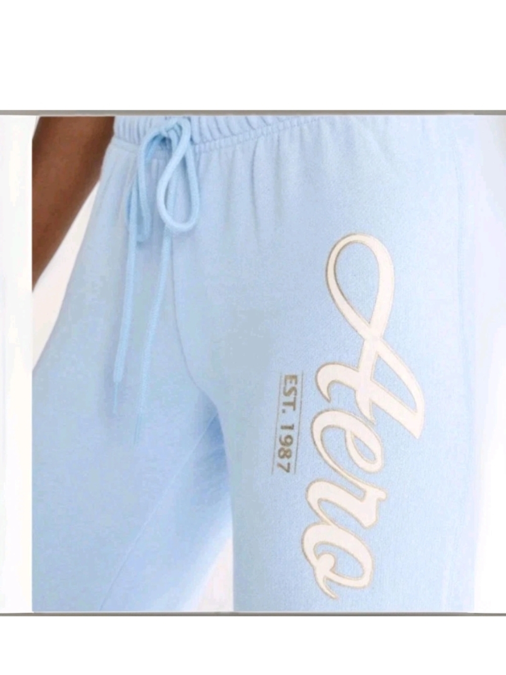 Aeropostale Light Blue Track Joggers with Script Logo